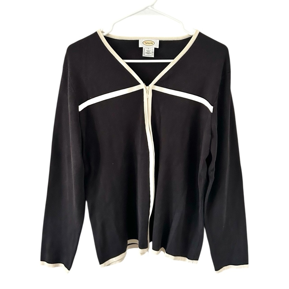 Talbots Vintage Silk Zip-Front Cardigan‎ Jacket